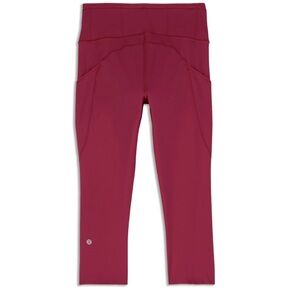 Lululemon Fast And Free High Rise Crop in Burgundy Size 6